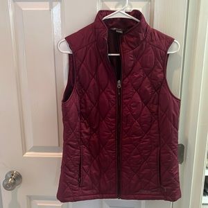 Eddie Bauer Burgundy Quilted Vest.